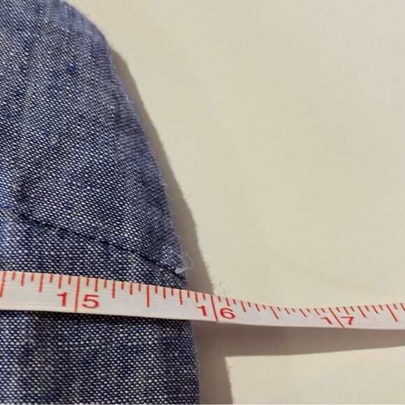Cynthia Rowley 100% Linen Chambray Blue Sleeveless Romper Women's Size 6 - Picture 14 of 15